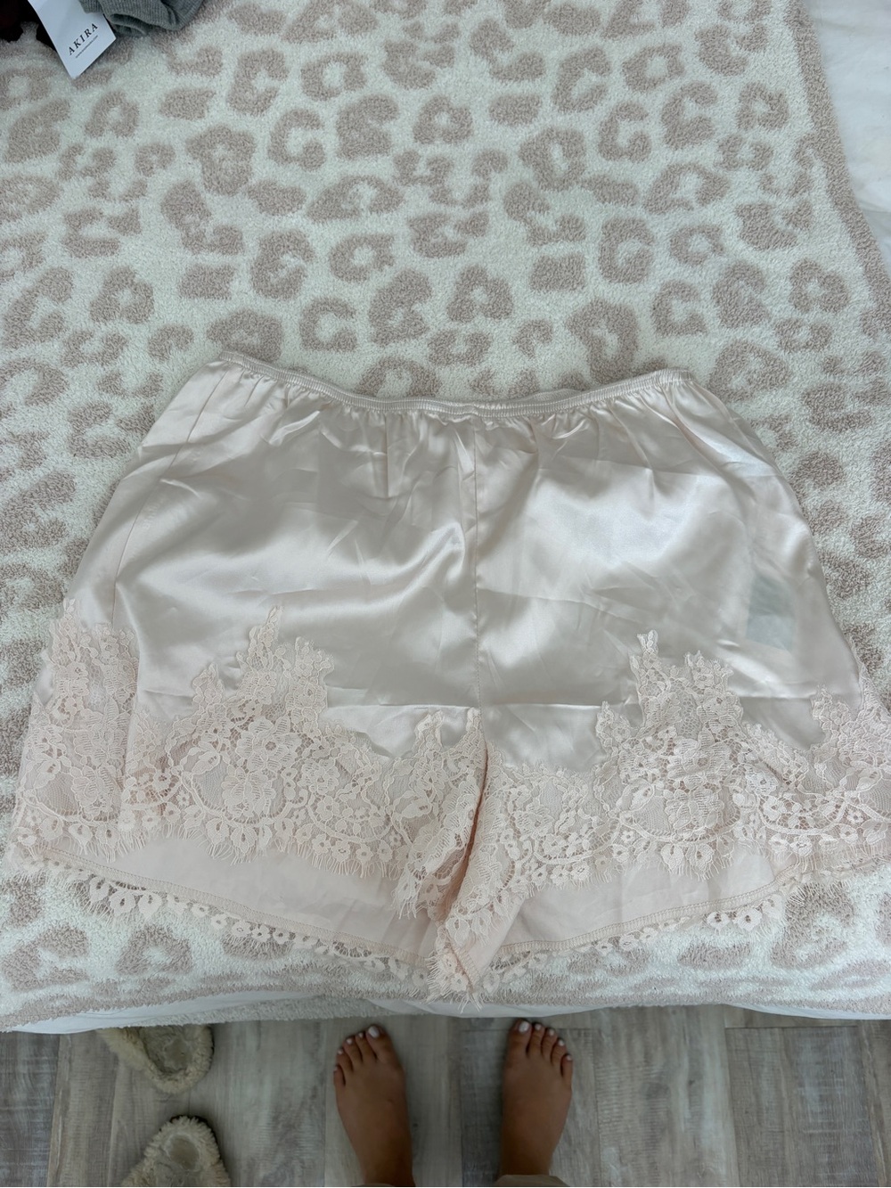 Silky Lace-Trim Sleep Shorts - Blush Pink